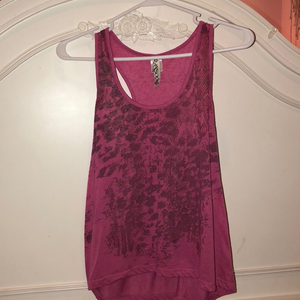 Pink Summer Flowy Tank Top